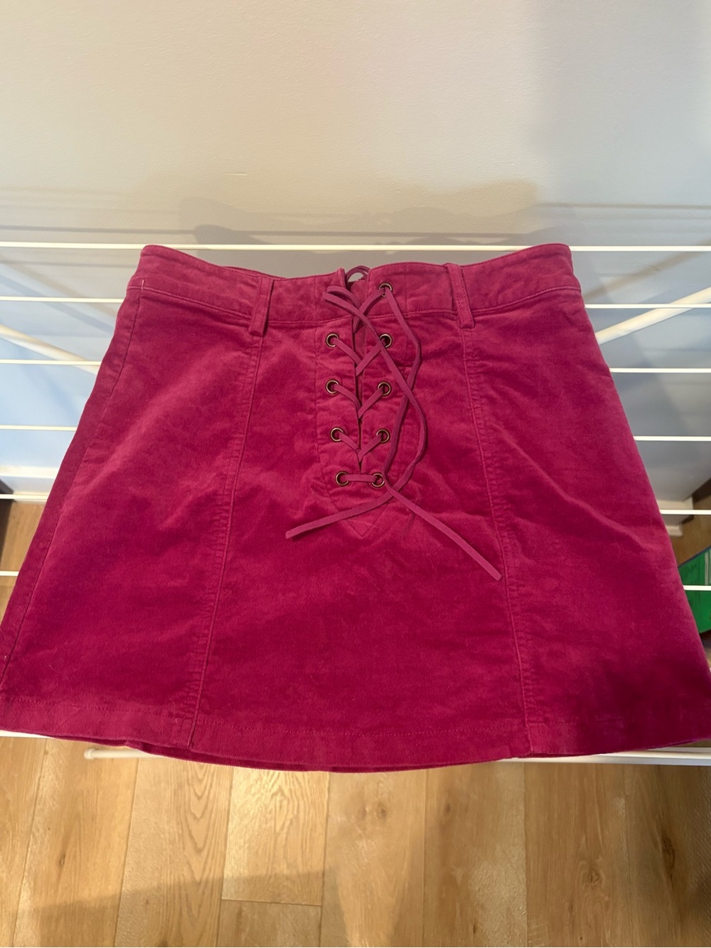 Forever 21 Magenta Lace-Up Mini Skirt